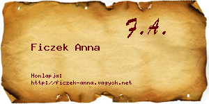 Ficzek Anna névjegykártya